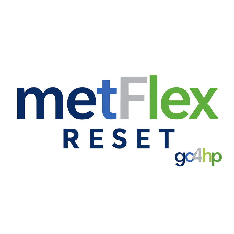 Das Logo metFlex RESET von  Gesundheitscoach für High Performer (gc4hp) zeigt die metabolische Flexibilität. 